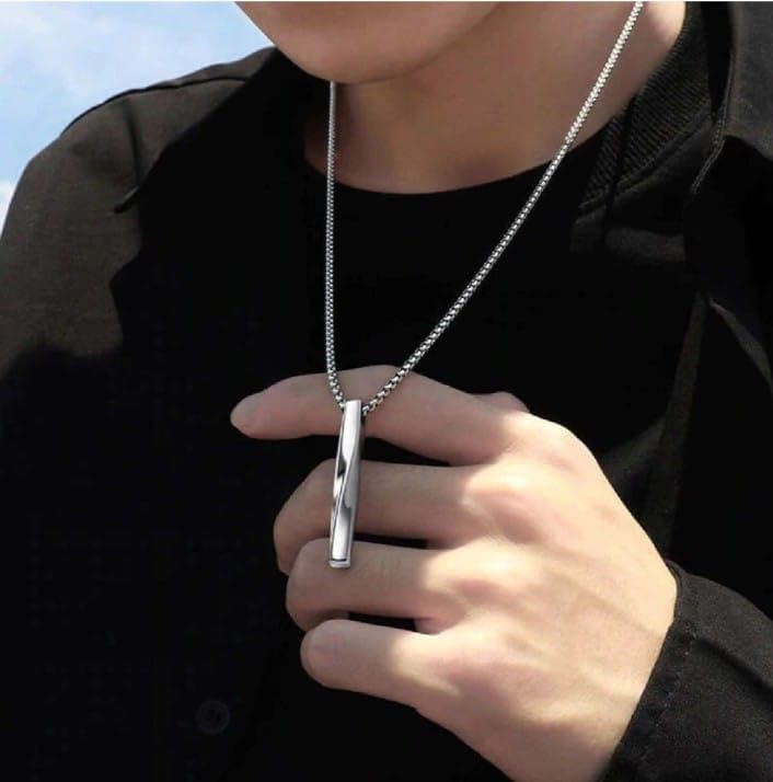 Buy Twisted Cuboid Vertical Bar Stainless Steel Chain Necklace for